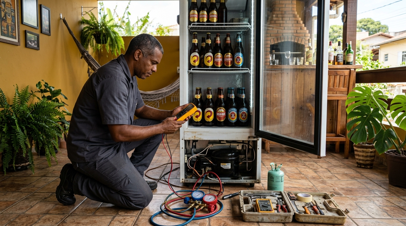 Manutenção da placa eletrônica de cervejeira em Viamão‑RS